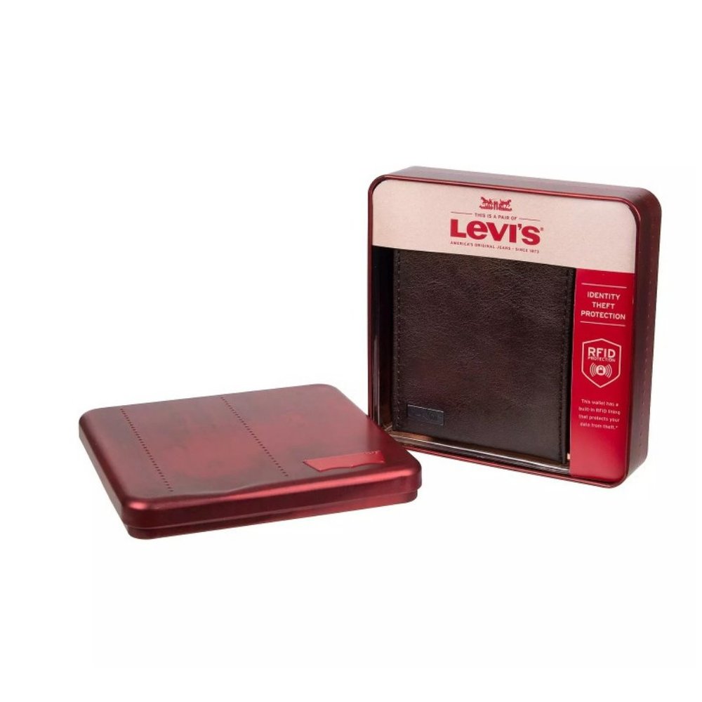 Levi's Men's RFID‎ Traveler Extra Capacity Bifold Wallet Brown